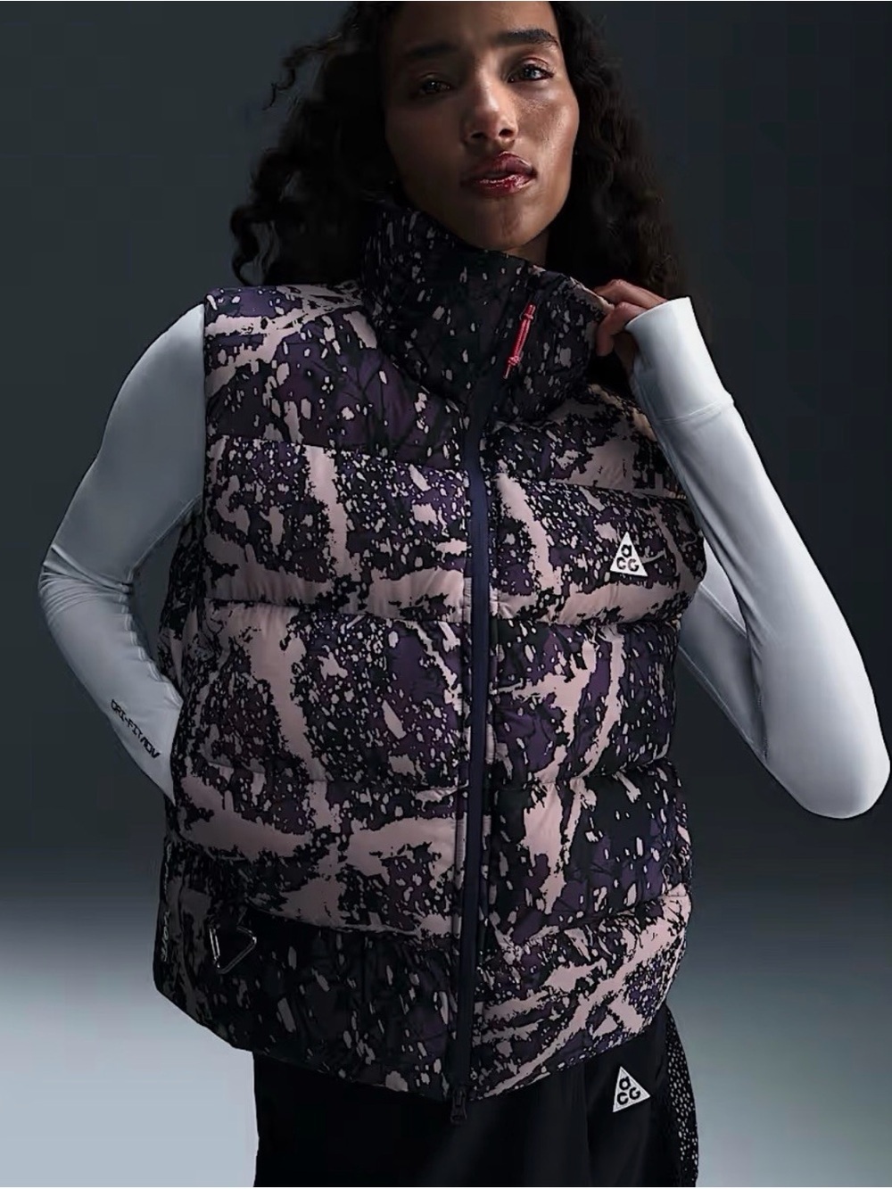 Nike ACG Women's Purple Black Printed Puffer Vest